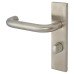 Exel Satin Stainless Steel 19mm Return to Door Bathroom Door Handle - Square - 57mm c/c - LH