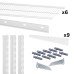 elfa Wardrobe & Storage Starter Kit - 2 Bay, 6 Ventilated Wire Shelf - 936 x 1532 x 320mm - White