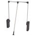 Heavy Duty Double Pull Down Soft Close Wardrobe Rail Lift - 830-1150mm - Max 18kg - Black/Chrome