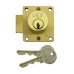 UNION 4110 Cylinder Cupboard Lock - 51 x 44.5mm - Keyed to Differ - Polished Brass