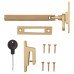 Hampstead Aspen Lines Locking Mortice & Hook Plate Window Fastener - Reversible - Satin Brass 