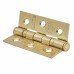 Twin Ball Bearing Grade 7 Butt Fire Door Hinge - 76 x 51 x 2mm - Polished Brass - Pair