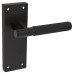 Exel Matt Black Lines Latch Door Handle - Nova Range - 155 x 55mm Exel Matt Black Lines Latch Door Handle - Nova Range - 155 x 55mm