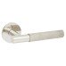 Jigtech Polished Stainless Steel Knurled Door Handles on Round Slim Rose - Schema Teckna Range 