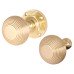 Heritage Brass by M Marcus Reeded Beehive Rim Door Knob - 60mm Rose Diameter - Polished Brass
