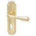 Hampstead Polished Brass Keyhole Lock Door Handle - Genoa Range - 168 x 45mm