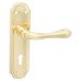 Hampstead Polished Brass Keyhole Lock Door Handle - Genoa Range - 168 x 45mm