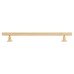 Exel York 12mm Partially Knurled T-Bar Cabinet Pull Handle - 192mm Centres - Satin Brass