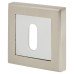 Exel Square Escutcheon - 52 x 52mm - Keyhole - Satin Nickel/Polished Chrome 