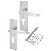 Exel Polished Chrome Victorian Straight Euro Lock Door Handle - 155 x 42mm