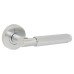 Jigtech Polished Chrome Knurled Door Handles on Round Rose - Textura Range 