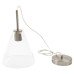 Exel Noord Knurled Ceiling Light Pendant - Satin Nickel Fittings and Hooded Clear Glass Shade