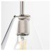 Exel Noord Knurled Ceiling Light Pendant - Satin Nickel Fittings and Hooded Clear Glass Shade