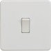 Knightsbridge 20A 1 Gang Screwless Flat Plate Double Pole Switch - Matt White