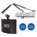 Medium Duty Euro Lock Door Handle on Backplate Fire Door Kit & Dorgard Holder - Stainless Steel