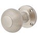 Exel Reeded Beehive Mortice Door Knob - 55mm Rose Diameter - Satin Nickel