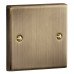 Knightsbridge 1 Gang Square Edge Blank Plate - Antique Brass