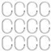 Croydex Shower Curtain Rings - C Ring Type - Clear - Pack of 12