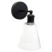 Exel Divi Indoor Wall Light - Matt Black Fittings and Hooded Clear Glass Shade 