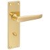 Exel Polished Brass Victorian Straight Bathroom Door Handle - 155 x 42mm