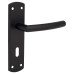 Exel Matt Black Arched Keyhole Lock Door Handle - 172 x 44mm