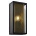 Forum Zink Cuba Outdoor Wall Lantern Light - IP44 - Black with Brass Mesh Insert