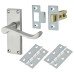 Exel Budget Scroll Latch Door Handle Kit - Short Plate - Satin Chrome