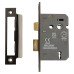Hampstead 3 Lever Sashlock - 63mm Case - 45mm Backset - Square - Black Nickel