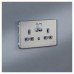 Knightsbridge 13A 2G DP Switched Socket - Photocell Nightlight Function - Brushed Chrome/Grey