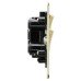 Knightsbridge 45A Flat Plate DP Cooker Switch & 13A Socket with Neons - Brushed Brass/ Black Insert