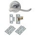 Exel Scroll Latch Door Handle on Rose Kit - Satin Chrome