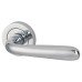 Exel Scroll Latch Door Handle on Rose Kit - Satin Chrome