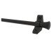 Exel Stair Rod with Fluted Finials - 900mm Length - Matt Black