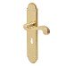 Carlisle Brass Polished Brass Georgian Keyhole Lock Door Handle - Long Plate - Chesham Range - 249 x 50mm