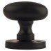Exel Victorian Oval Mortice Door Knob - 61mm Rose Diameter - Matt Black