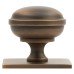 Alexander & Wilks Quantock Cabinet Knob on Square Backplate - 38mm Diameter - Antique Brass