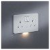 Knightsbridge 13A 2G DP Switched Socket with Photocell Nightlight Function - Matt White/White