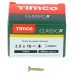 TIMCO Classic Pozi Countersunk Wood Screws - 3.0 x 16mm - Yellow Zinc - Pack of 200