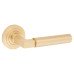 Burlington BUR30 Satin Brass Door Handles on Round Stepped Rose - Westminster Range 