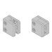 Bohle Square Balustrade Clamps & Inserts - 10mm Glass - 45mm x 45mm - Stainless Effect - Pack of 4