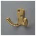 Hampstead Solid Brass Double Coat Hook - 70 x 43mm - Polished Brass