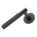 From The Anvil Aged Bronze Knurled Door Handles on Round Rose - Brompton Range 