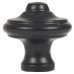 Olde Forge Button Round Cabinet Knob - 35mm Diameter - Black Iron