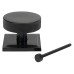 From The Anvil Brompton Round Knurled Centre Door Knob on Square Rose - 90 x 90mm Rose - Black