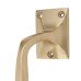 Traditional Heavy Cast Offset Door Pull Handle - Screw Fix - 250mm Centres - Polished Brass