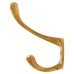 Alexander & Wilks Victorian Single Hat & Coat Hook - 80 x 35mm - Polished Unlacquered Brass