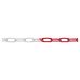 Welded Steel Chain - 6 x 42mm - 10m Length - Red/White