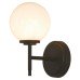 Forum Spa Porto Bathroom Wall Light - IP44 - Matt Black with Opal Glass Shade