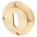 Burlington BUR60 by Frelan Escutcheon with Knurled Rose - 53mm Diameter - Keyhole - Satin Brass