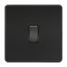 Knightsbridge 20A 1 Gang Double Pole Screwless Flat Plate Appliance Switch - Matt Black